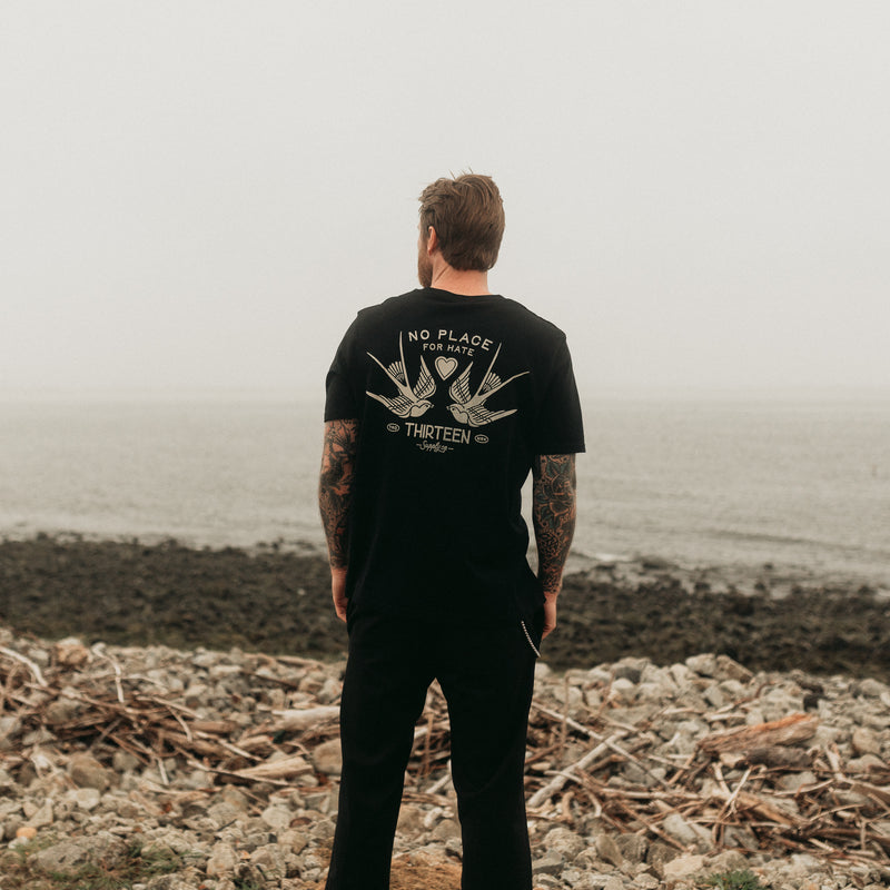 NO PLACE FOR HATE - BLACK UNISEX T-SHIRT