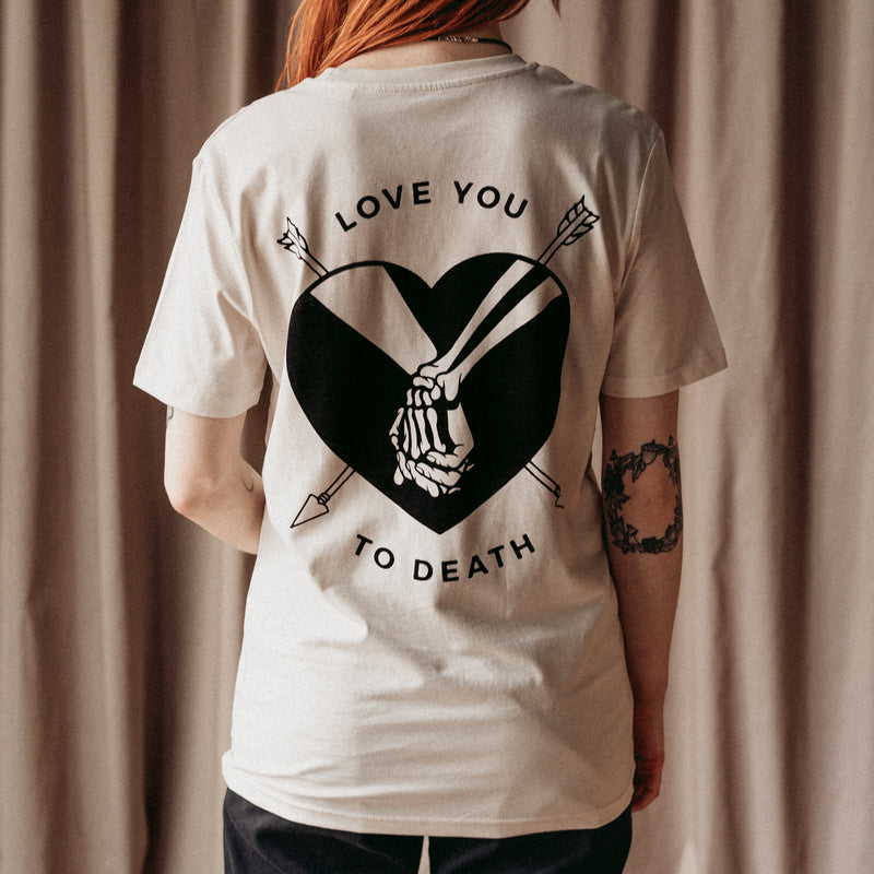 LOVE YOU TO DEATH - VINTAGE WHITE UNISEX T-SHIRT