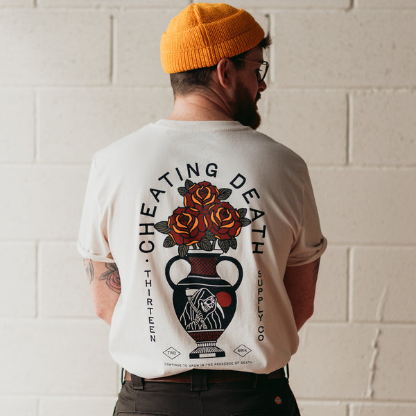 CHEATING DEATH - OFF WHITE UNISEX T-SHIRT