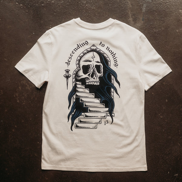 DESCENDING TO NOTHING - OFF WHITE UNISEX T-SHIRT