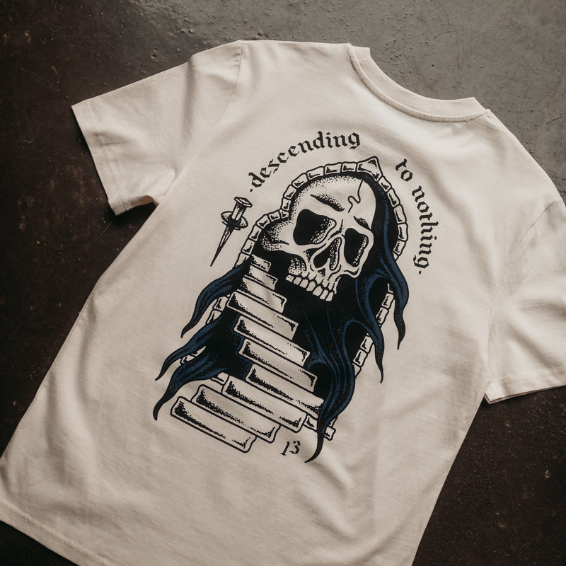 DESCENDING TO NOTHING - OFF WHITE UNISEX T-SHIRT