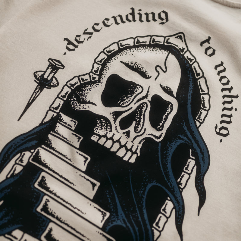 DESCENDING TO NOTHING - OFF WHITE UNISEX T-SHIRT