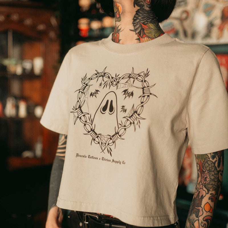 DRACULA TATTOOS - HEAVY CROPPED T-SHIRT