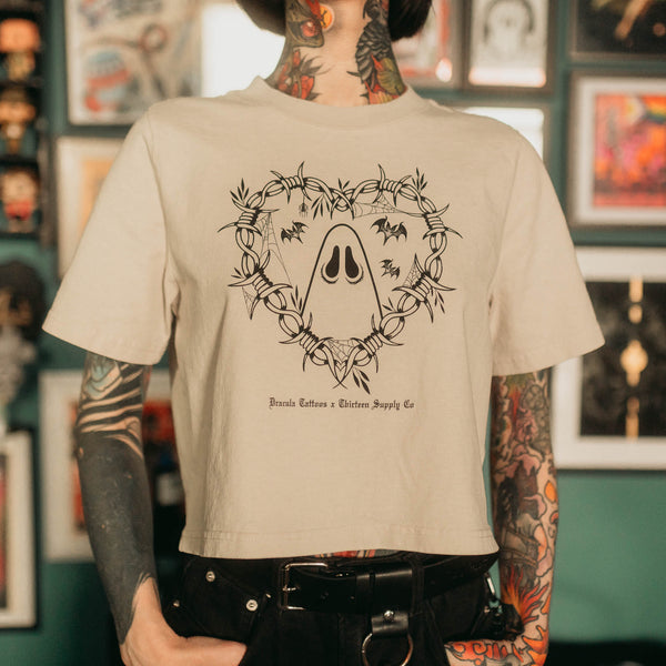 DRACULA TATTOOS - HEAVY CROPPED T-SHIRT
