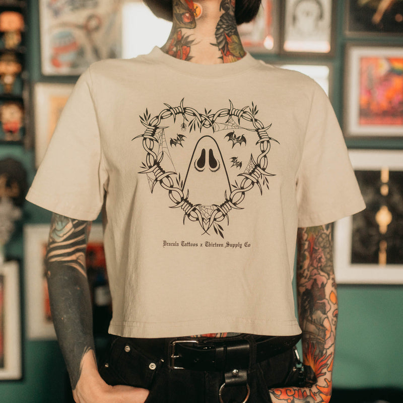 DRACULA TATTOOS - HEAVY CROPPED T-SHIRT