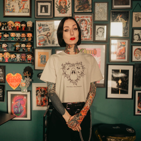 DRACULA TATTOOS - HEAVY CROPPED T-SHIRT