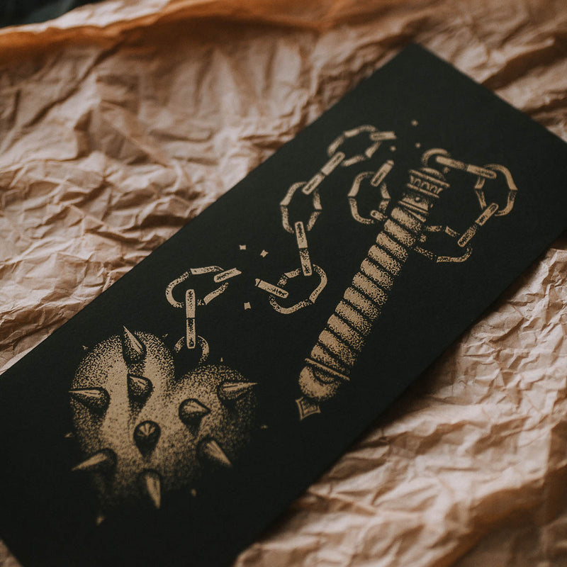 Traditional tattoo inspired heart shaped mace