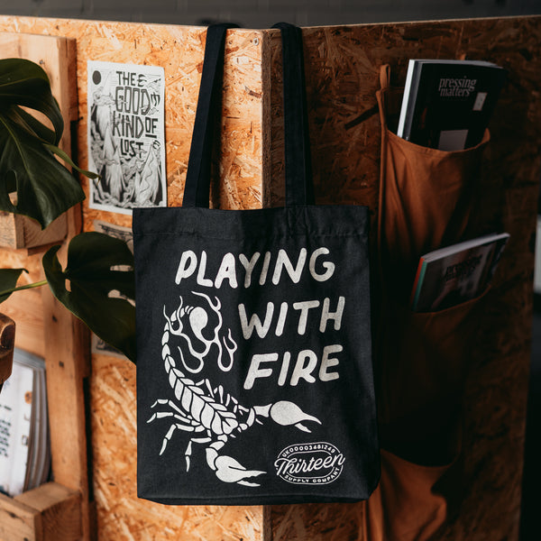 PLAYING WITH FIRE - TOTE BAG