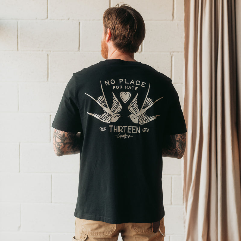 NO PLACE FOR HATE - BLACK UNISEX T-SHIRT