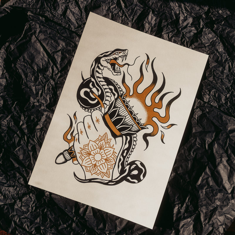REDUCED TO ASHES - A3 SCREEN PRINT