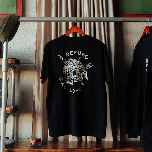 REFUSE TO LOSE - BLACK UNISEX T-SHIRT