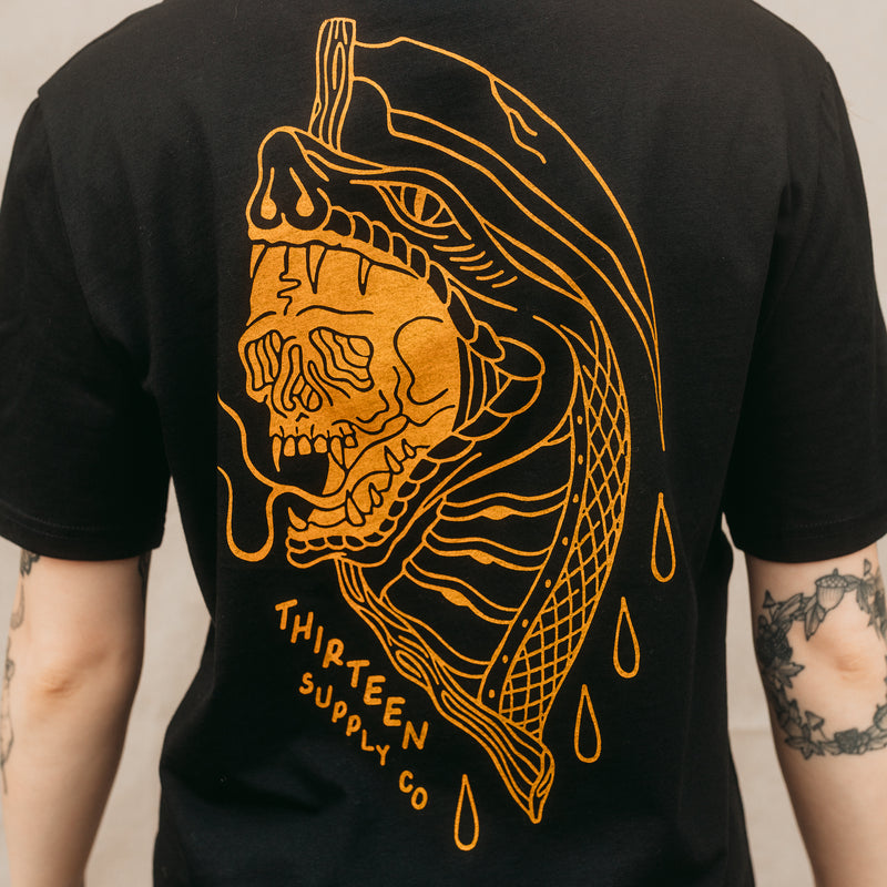 SNAKE REAPER - BLACK UNISEX T-SHIRT