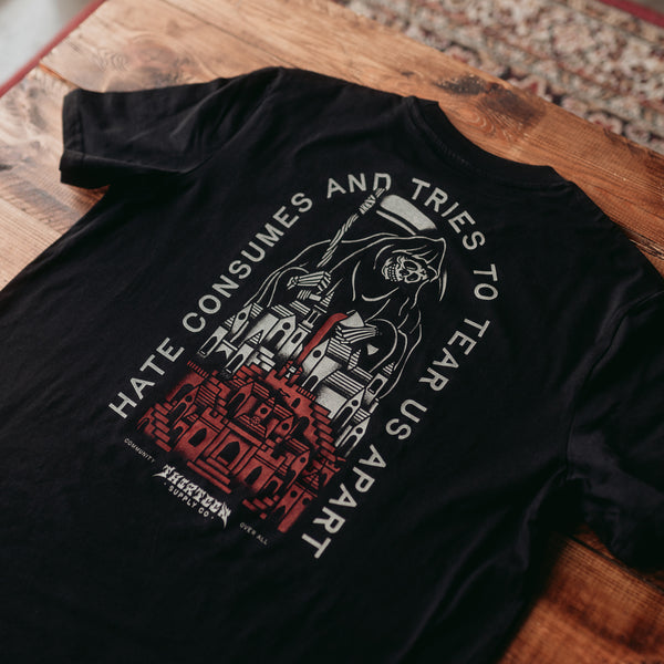 TORN APART - BLACK UNISEX T-SHIRT