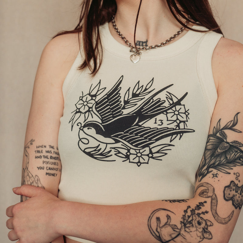 STEADFAST - OFF WHITE WOMENS RIBBED VEST