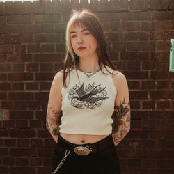 STEADFAST - OFF WHITE WOMENS RIBBED VEST