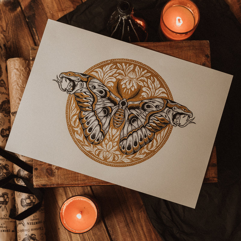 Attacus Atlas Pattern ATTACUS ATLAS - A3 SCREEN PRINT – Thirteensupply.co